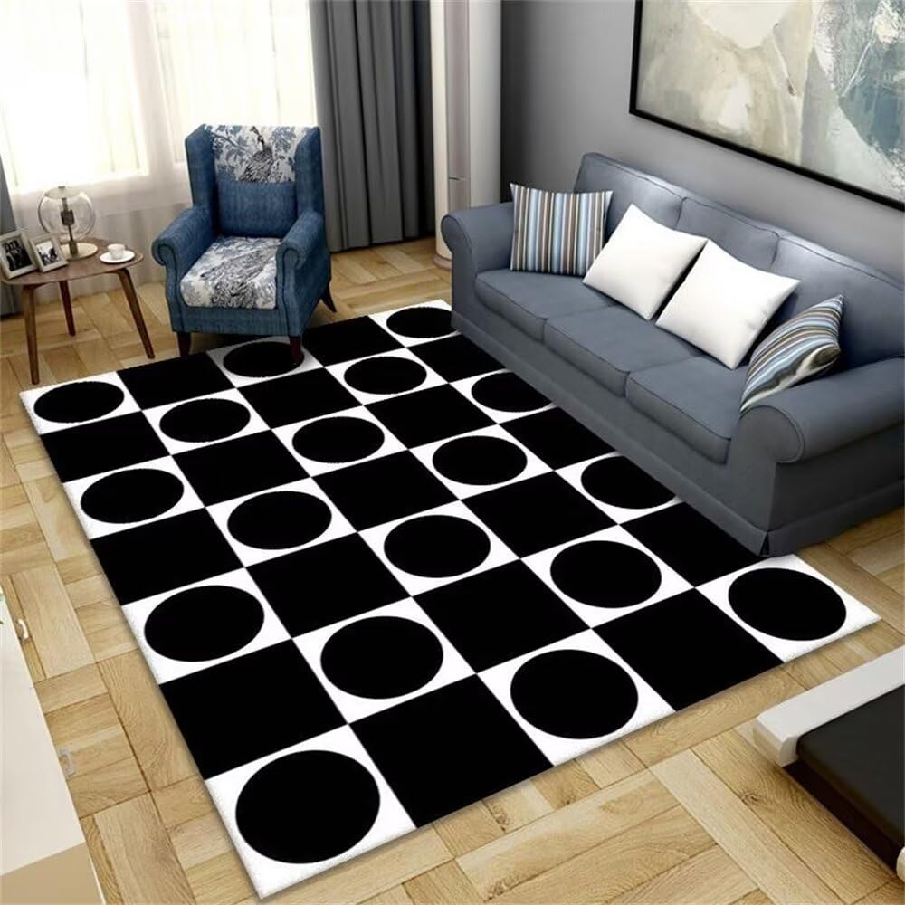 Tapis à poils ras facile à nettoyer pour chambre et salon moderne