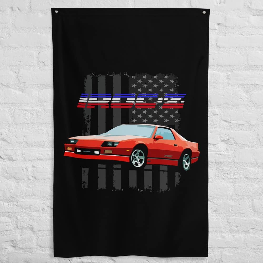 1987 Chevy Camaro IROC-Z - USA Patritoc Custom Tapestry Banner Flag 34.5" x 56"