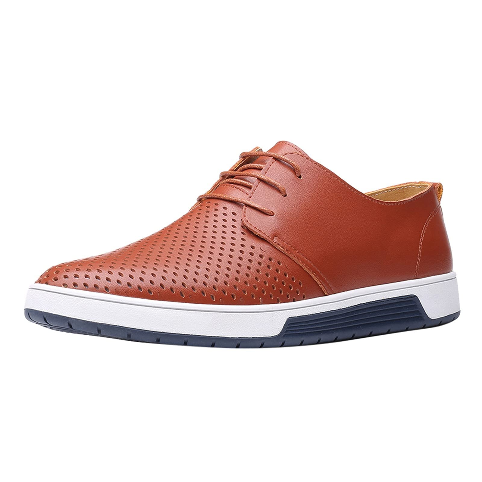 ZHOUYF Fashion Casual Leather Shoes Modern Classic Business Wedding Formal Shoes Lace-up Pointed Toe Outdoor Driving Shoes Hollow