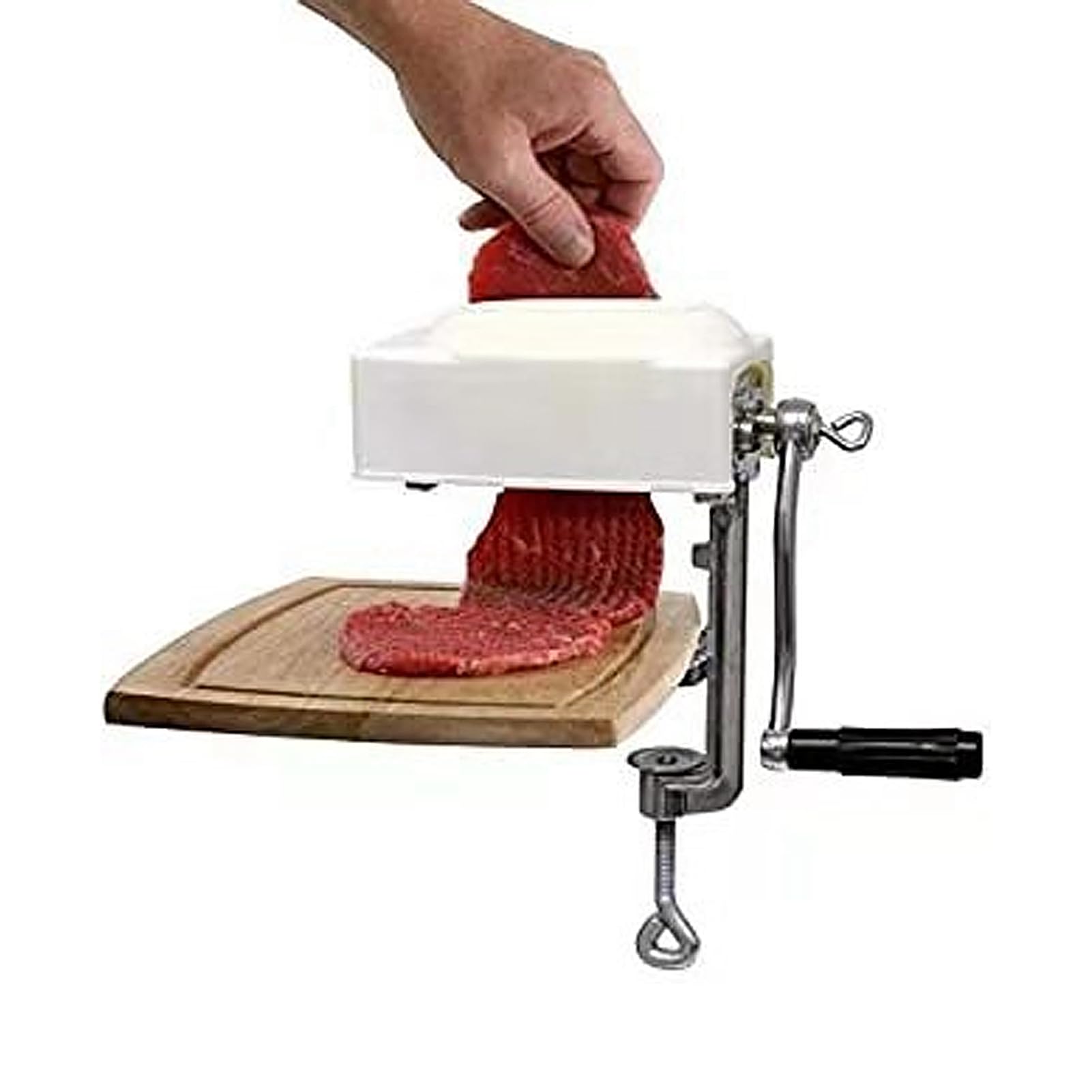 Fleischklopfer Würfel, Robustes Steak Abflachungswerkzeug manueller Fleischklopfer mit Gusseisenrollen für gewerbliche und private Küche