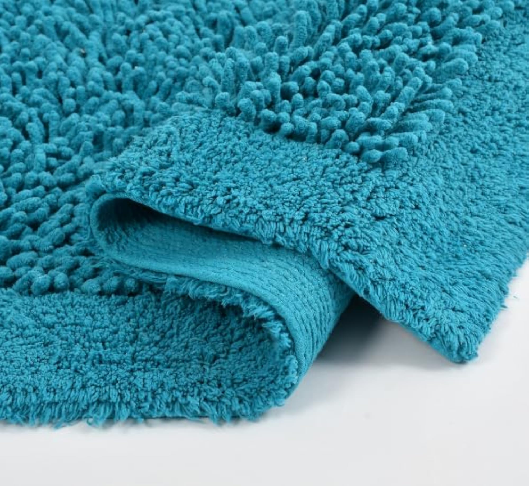 Vibrant Turquoise Twist Bathmat, Super Soft & Absorbent