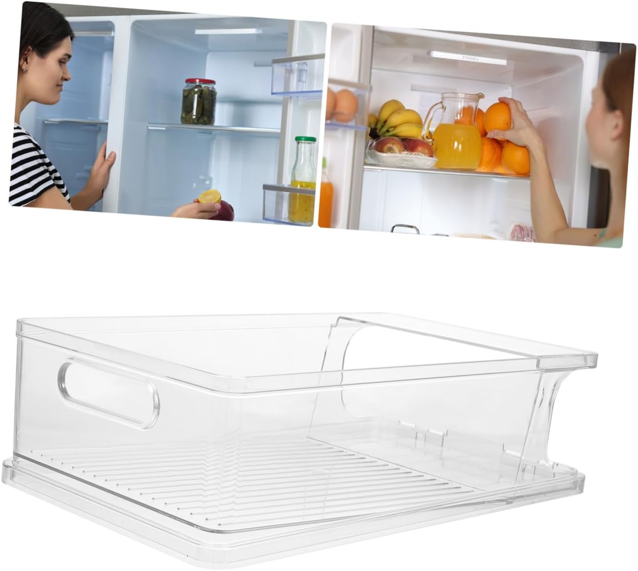 2pcs Refrigerator Storage Boxes for Drinks Plastic Can Dispensers Canned Food Organizers for Beer and Soda Pantry Storage