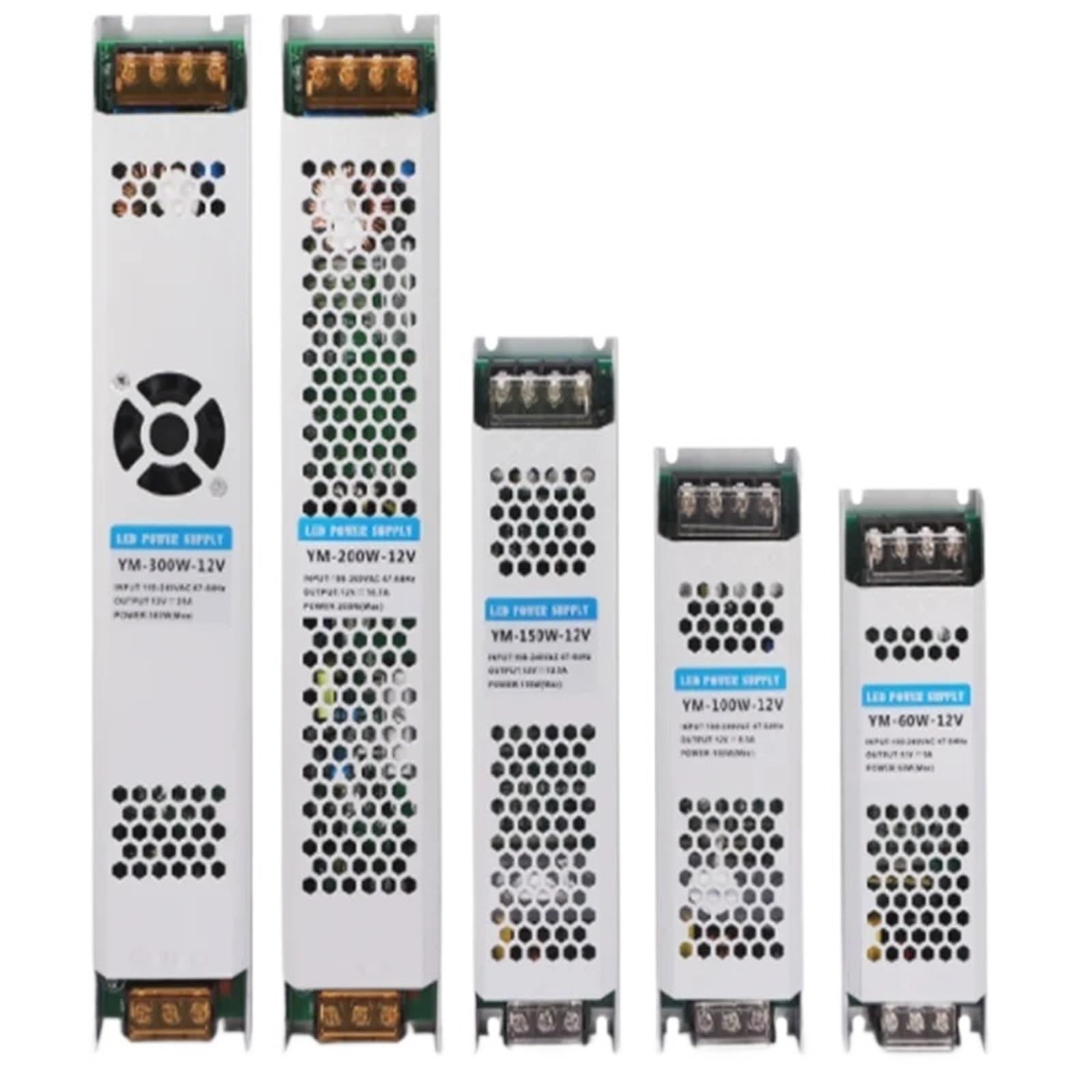 LED WS2812 SK6812 RGBCCT Light DC12V 5V24V Lighting Ultra Thin No fan No noise Driver AC190-240V(5V,200W)