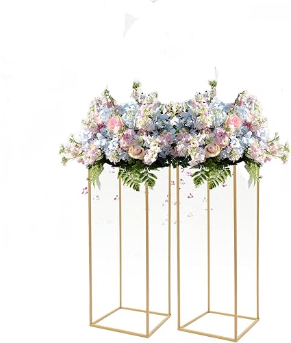 Miniatura 10 de 4 piezas de centro de mesa de oro para boda 40608039.4 in de metal geométrico columna soporte de flores para boda, floreros, decoración de centros