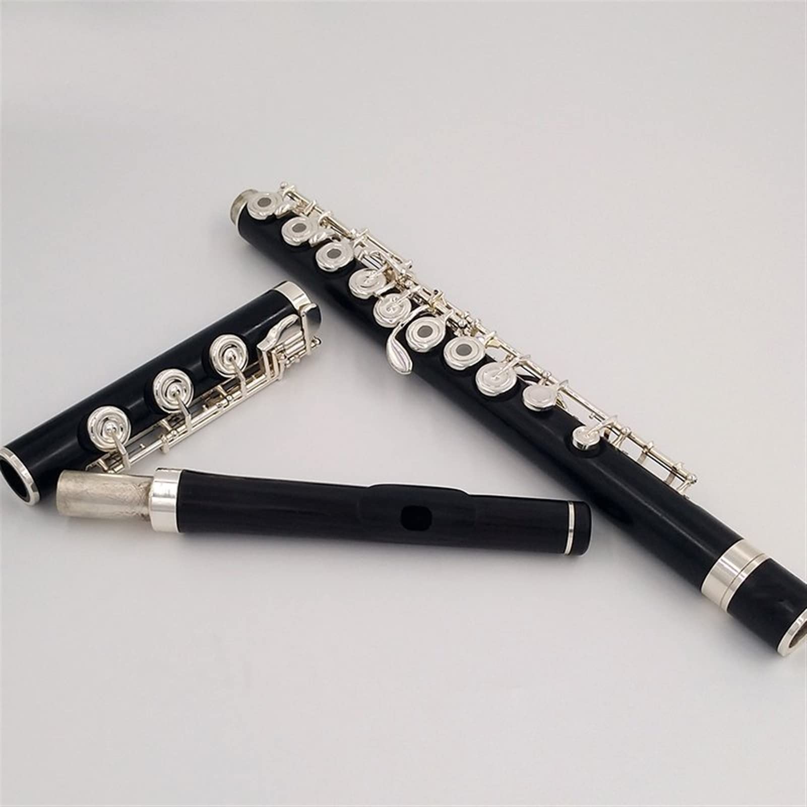 Flute Musical Instrument 17 Holes Ebony Flute Open Hole Silver Plated E Key Natural Ebony Wood Professional Flute