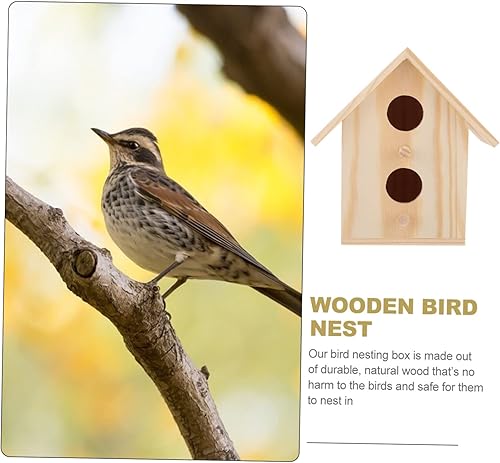 Miniatura 9 de Cabilock 2 piezas de decoración de mano de nido de madera, decoración de madera, decoración de madera, casas de madera para manualidades, kit de