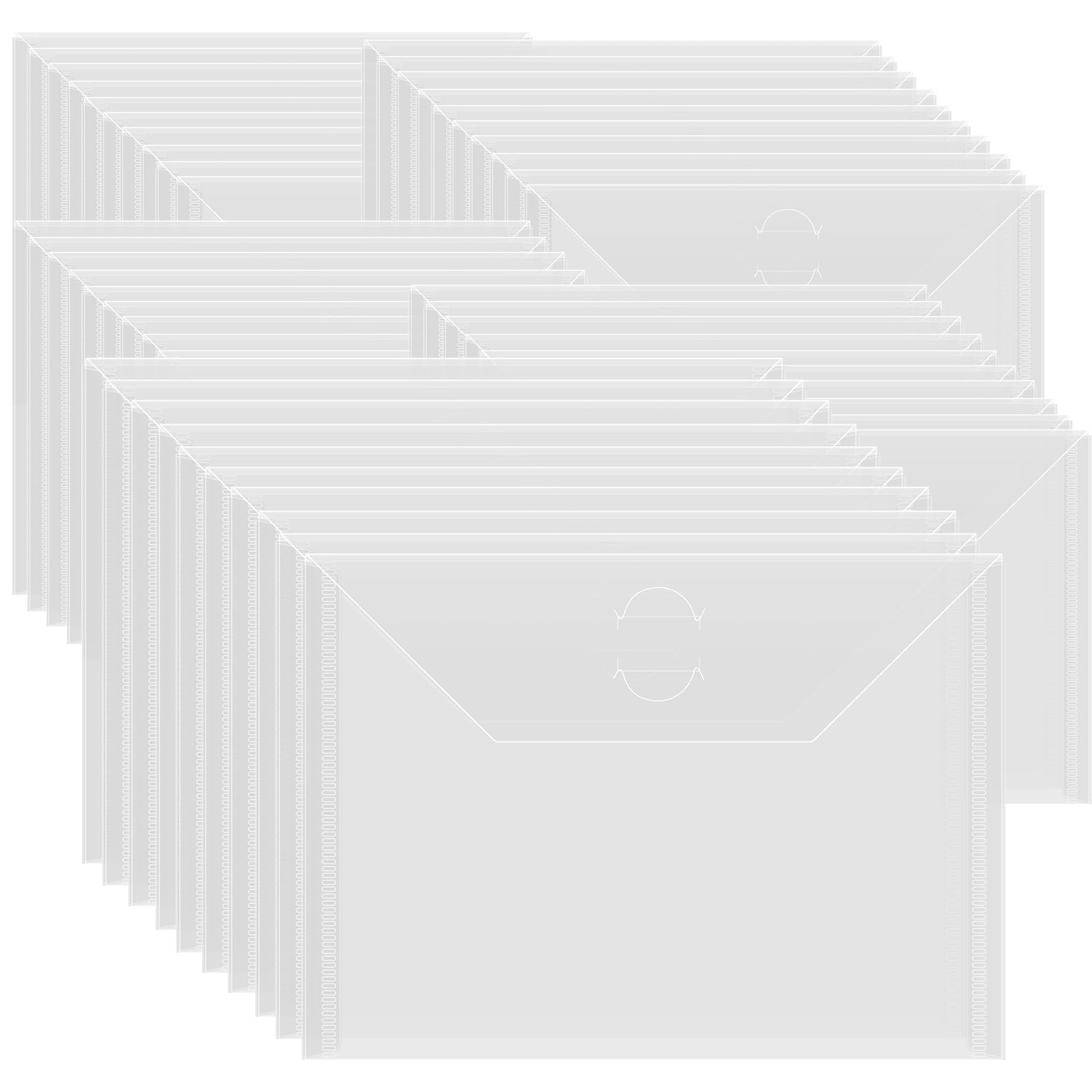 Briartw 50 Pack Clear 7x5" Storage Envelopes, Resealable Plastic Envelopes Pockets for Cutting Dies Stencil Crafts Organizer Holder,Storage Bag for