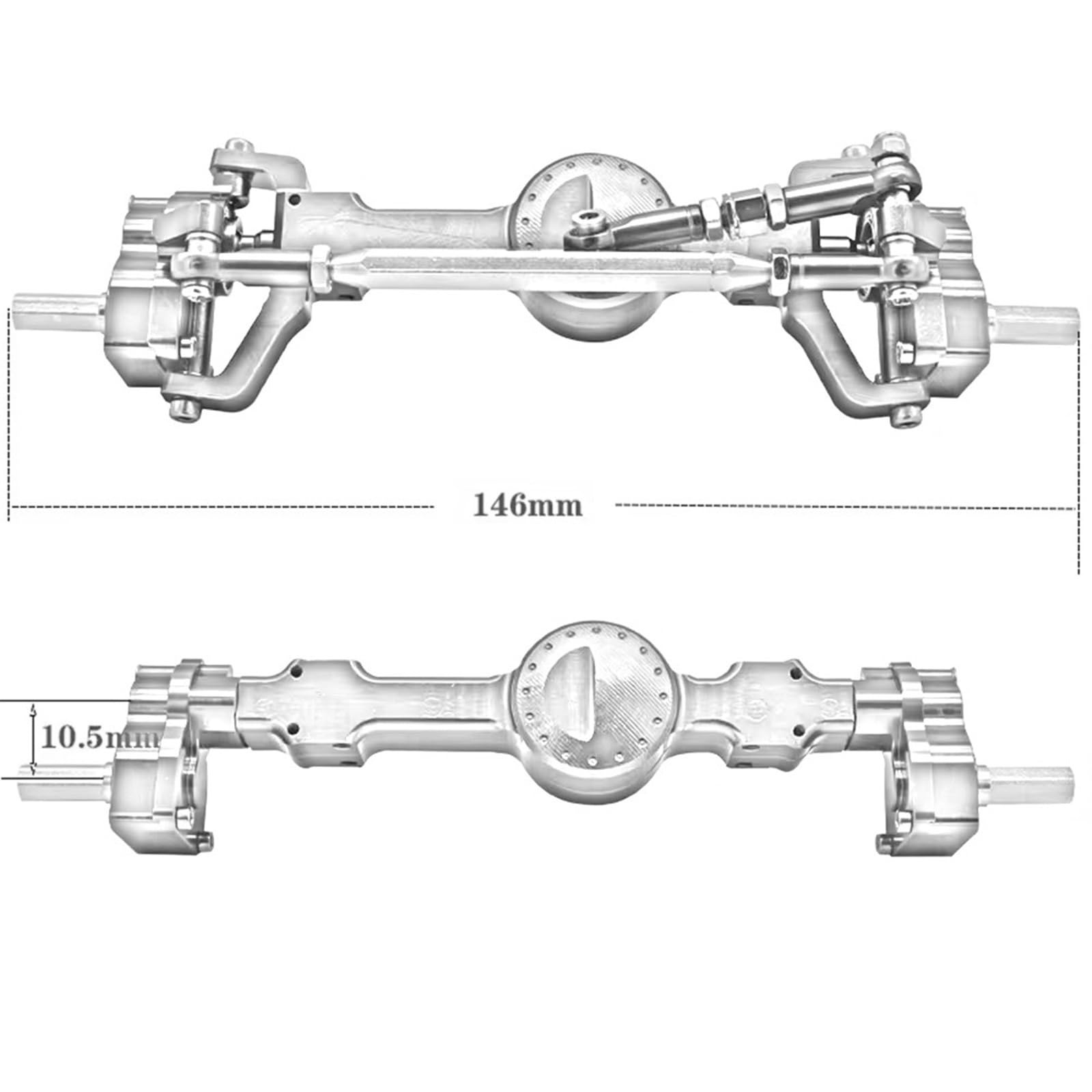 RC Vorder Hinter Achse Für MN D90 MN-90 MN96 MN98 MN99S MN45 Metallportalachse Vorne Und Hinten 1/12 RC Auto-Upgrade-Teilezubehör