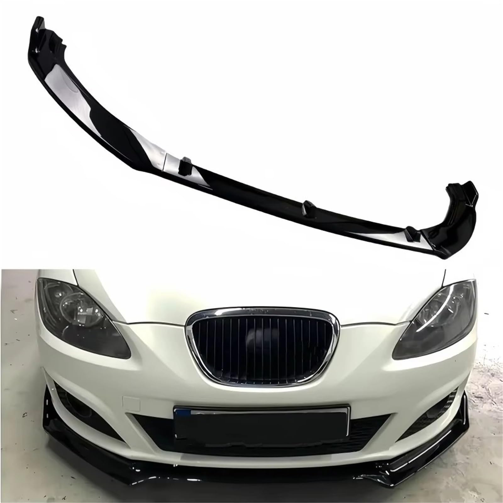 Parachoques Delantero Coche Spoiler Difusor Divisor Labios Parachoques Delantero 3 Piezas para Seat para Leon MK2 1P S/T para TSI Facelift 09-12 Bodykits Tuning Kit lip