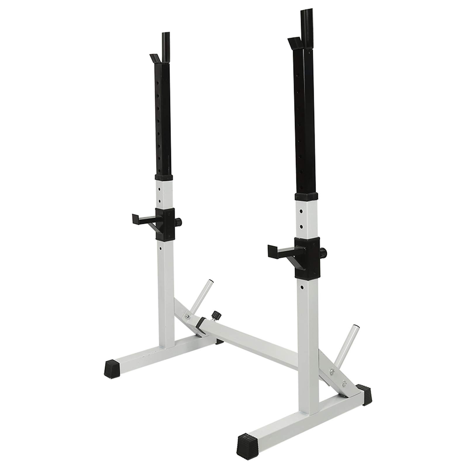 Rack de Musculation,Poids-Cage de Squat Supports de Squat Réglable pour la Salle de Sport (73-105 * 54 * 80-150cm-blanche)