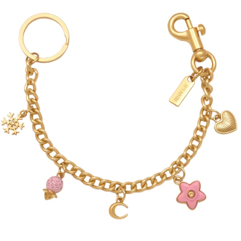 Chaveiro decorativo para bolsa Masterhome em corrente com pingente de rato Rat C Chain-GOLO