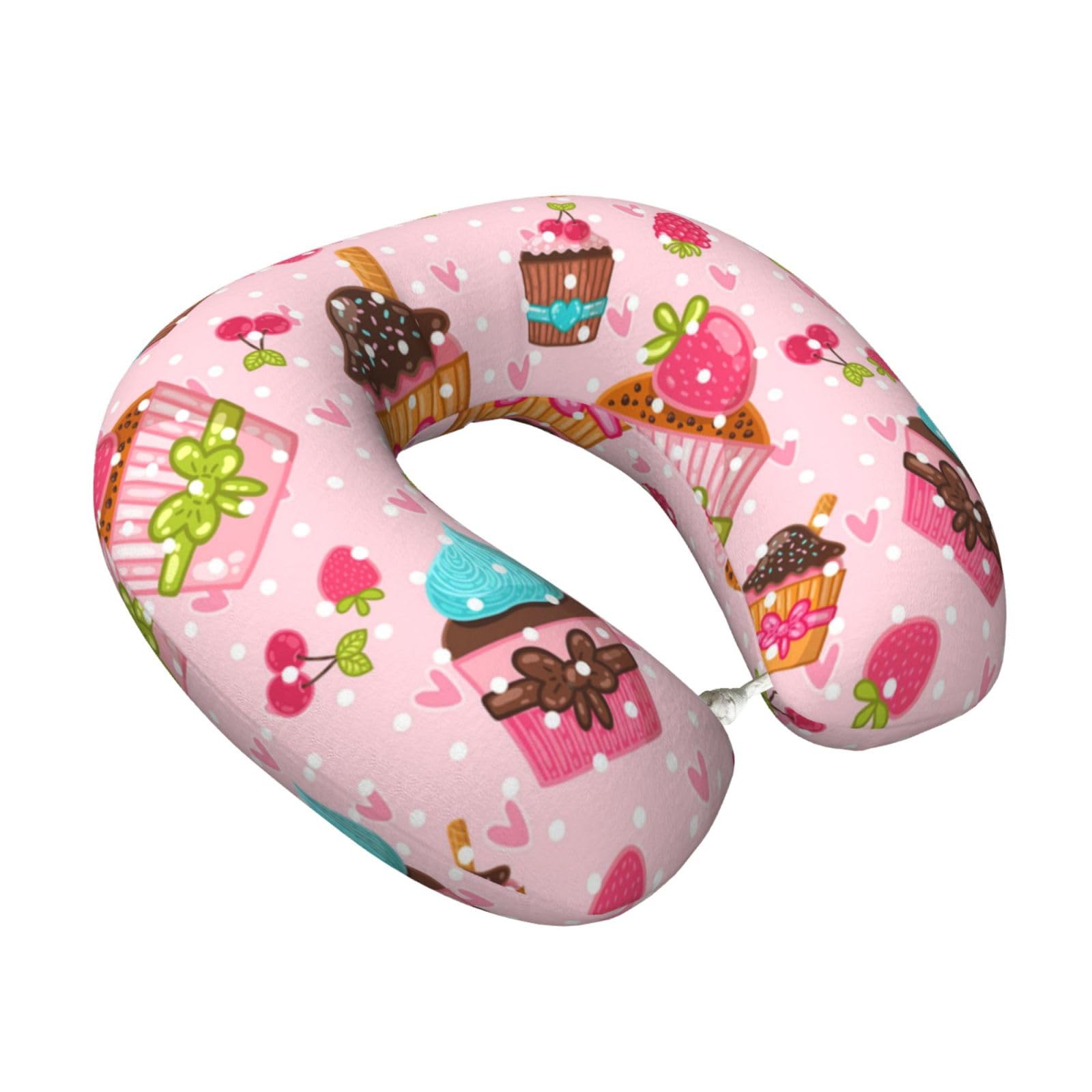 LKYMOH Kitchen Cupcakes Muffins, Travel Neck Pillow U-Shaped Memory Neck Support Soft Comfortable With Washable Cover For Airplane Car Traveling and Office