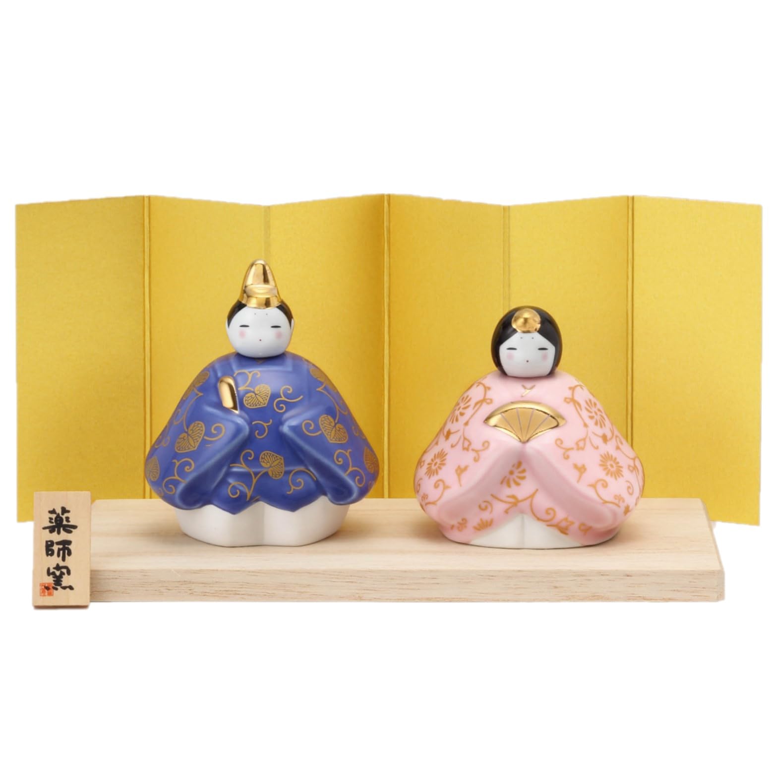 Amazon.co.jp: 薬師窯 桃の節句 ひな人形 彩絵 花錦 雛(桃色) : おもちゃ