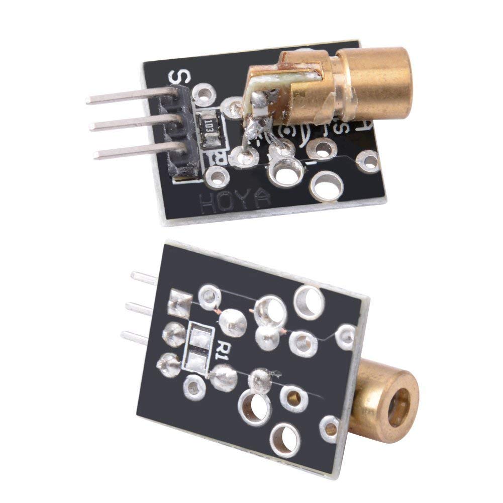 6 X KY-008 5V 3pin 650nm Transmitter Dot Diode Copper Head Red Laser Module , Laser Diode Module , Laser Transmitter Module compatible with arduino