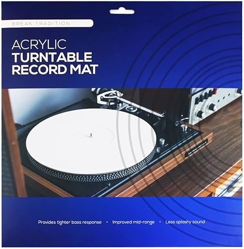 Miniatura 3 de Break Tradition - Tapete giratorio acrílico blanco para tocadiscos LP - Accesorios de discos de vinilo para tocadiscos de alta calidad para reducir