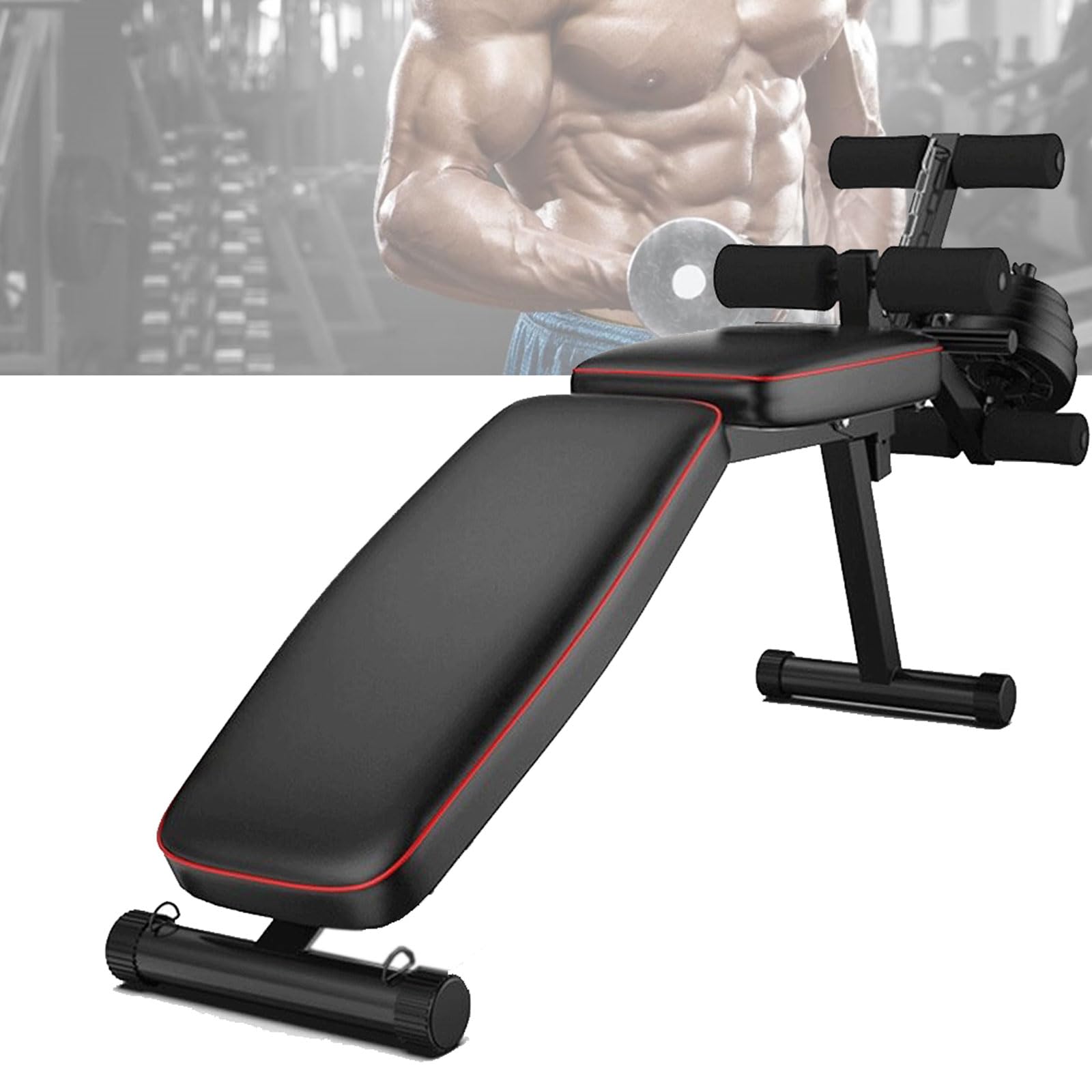 Panca Pesi Palestra Regolabile Panca Addominali Multifunzione Pancas Piana Inclinabile Pancas Inversione Attrezzi per Palestra in Casa 200 kg capacità di PesoBlack,48 * 162 * 111CM