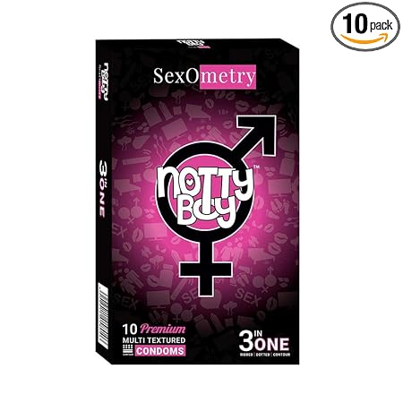 NOTTY BOY 3 in 1 Ribbed | Dotted | Contour Multi Textured Condoms - 10s