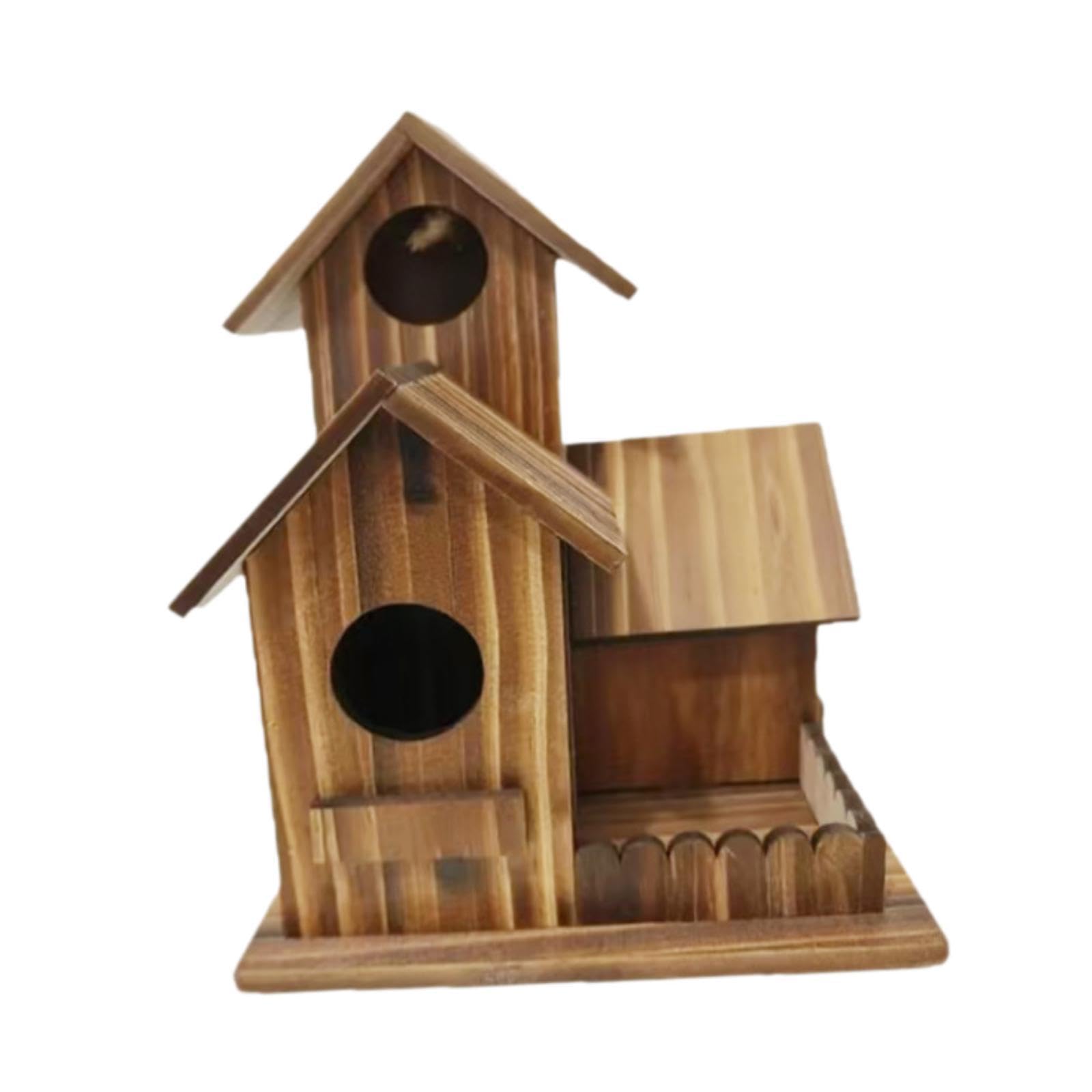 Nichoir pour l'extérieur suspendu en bois rustique pour oiseaux du jardin