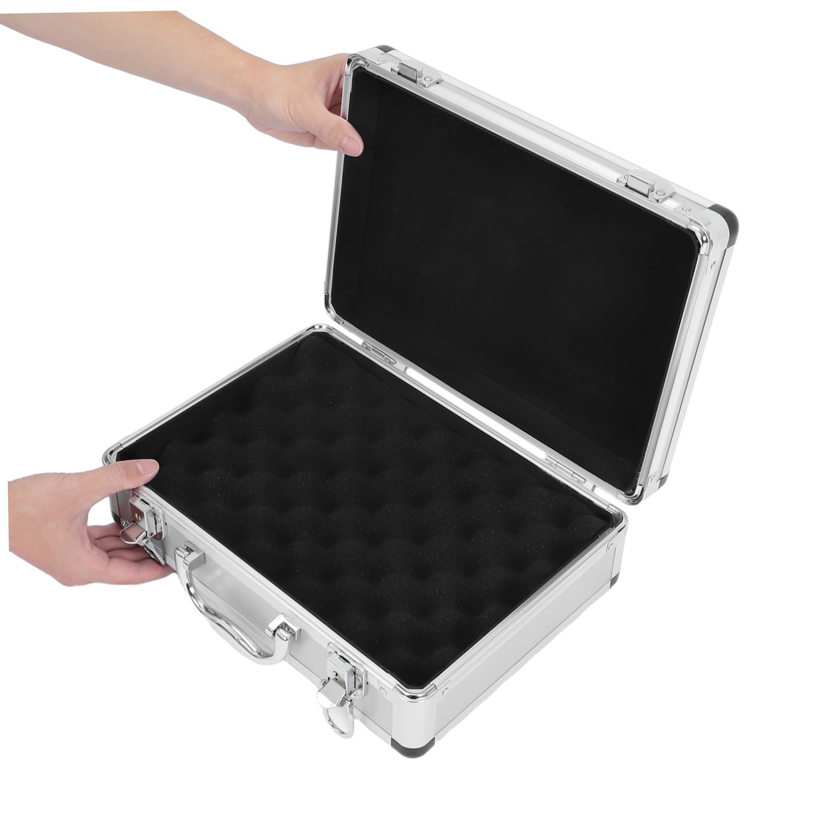 Malette Rangement Outils Aluminium 32X23X11Cm avec Serrure À Code Boîte De Rangement Sécurisée pour Usage Domestique Et Clés À Molette