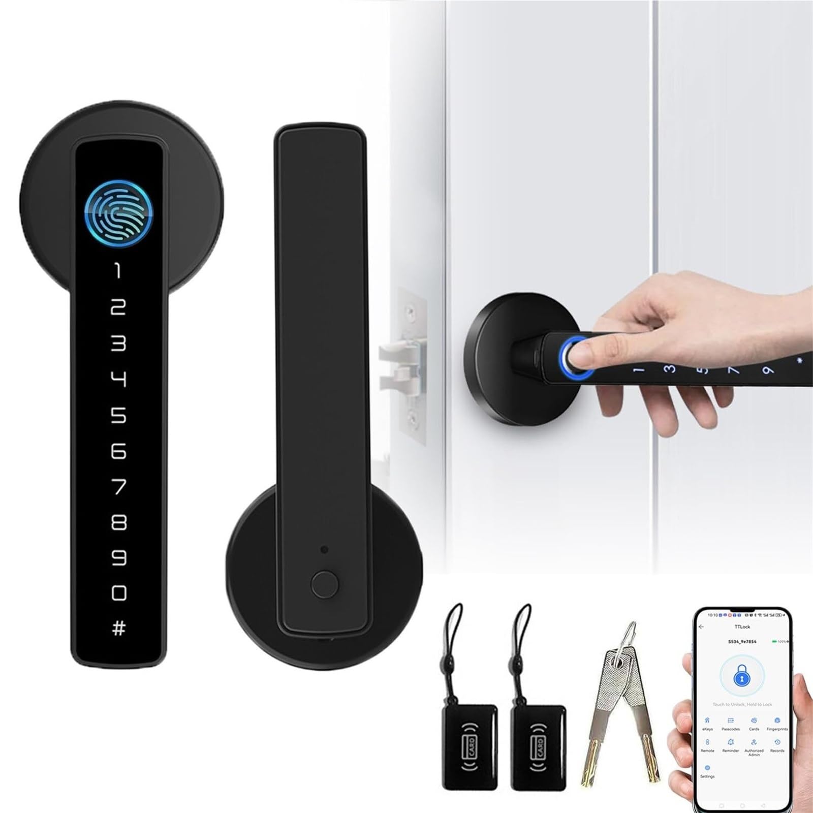 Serrure Connectee 5 en 1 Serrure Empreinte Digitale Inteligente