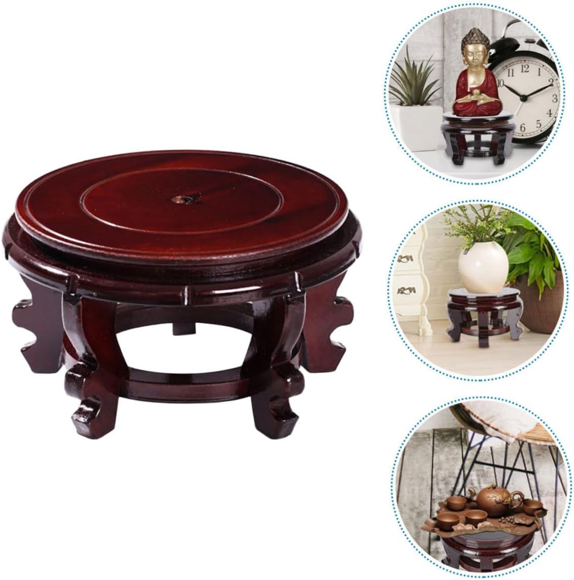 Wooden Plant Stand Riser Durable Flowerpot Display Rack for Sturdy Support for Various Plant Pots High Density Board Height Capacity