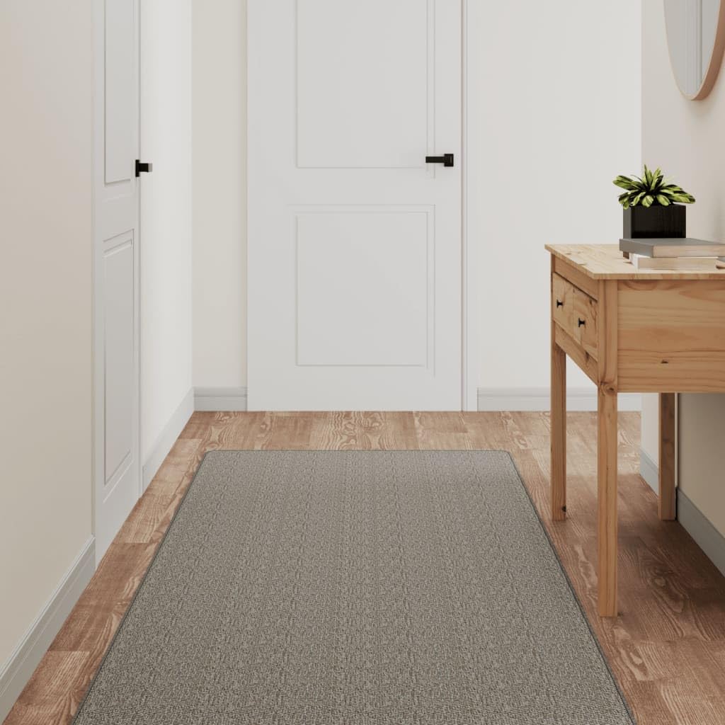 Tapis aspect sisal argenté en polypropylène 80x150cm haute qualité