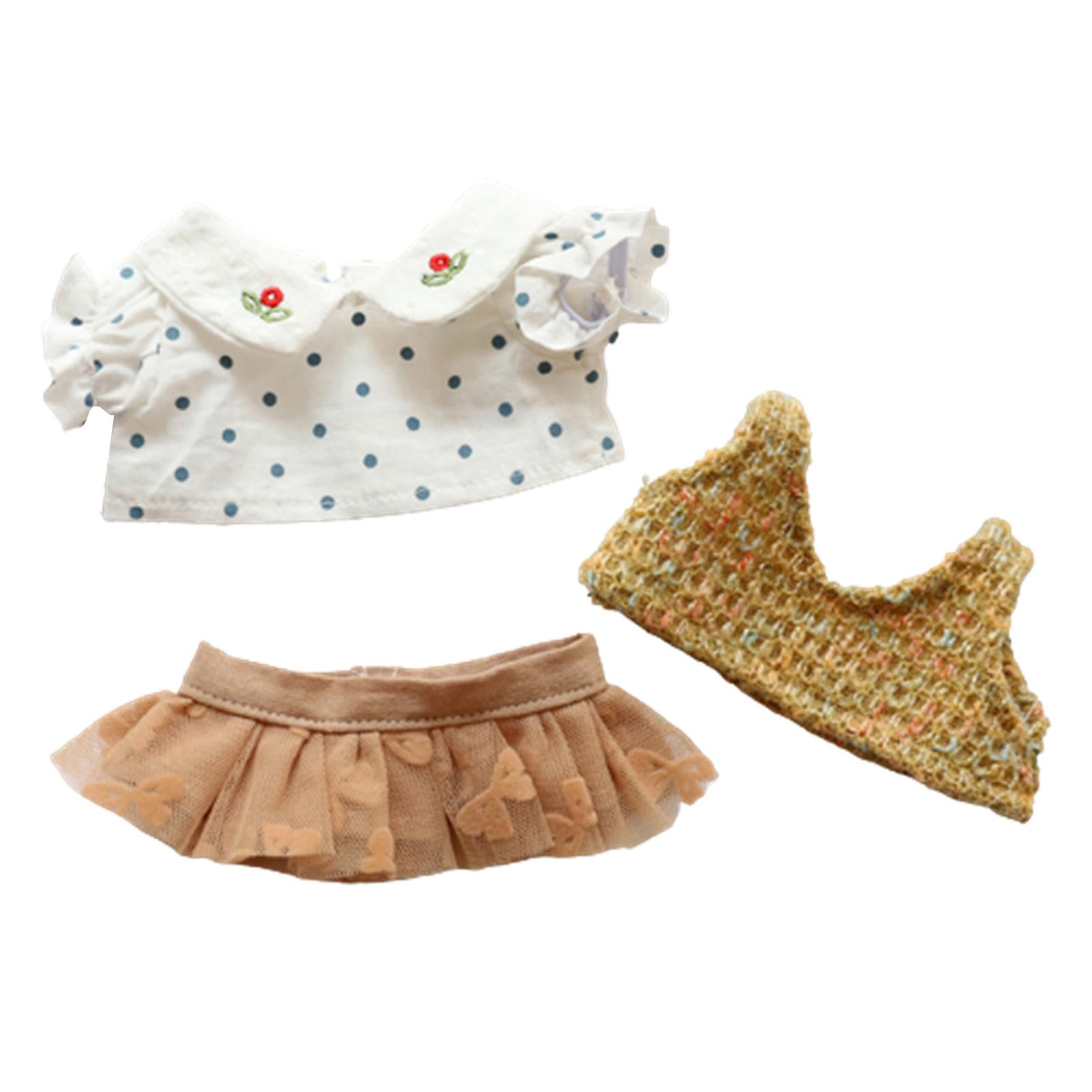 JSGHGDF Clothes Set Tops Pants Skirt Sweater Soft Costume Outfits For 8inch Stuffed Boy Girl Accessories