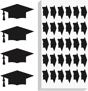 Anwyll Graduation Cap Stickers 2025 - Black Graduation Hat Stickers Self-Adhesive Graduations Envelope Seal Sticker 420Pcs Congrats Grad Cap Sticker Class of 2025 for Senior College Grad Party Favor