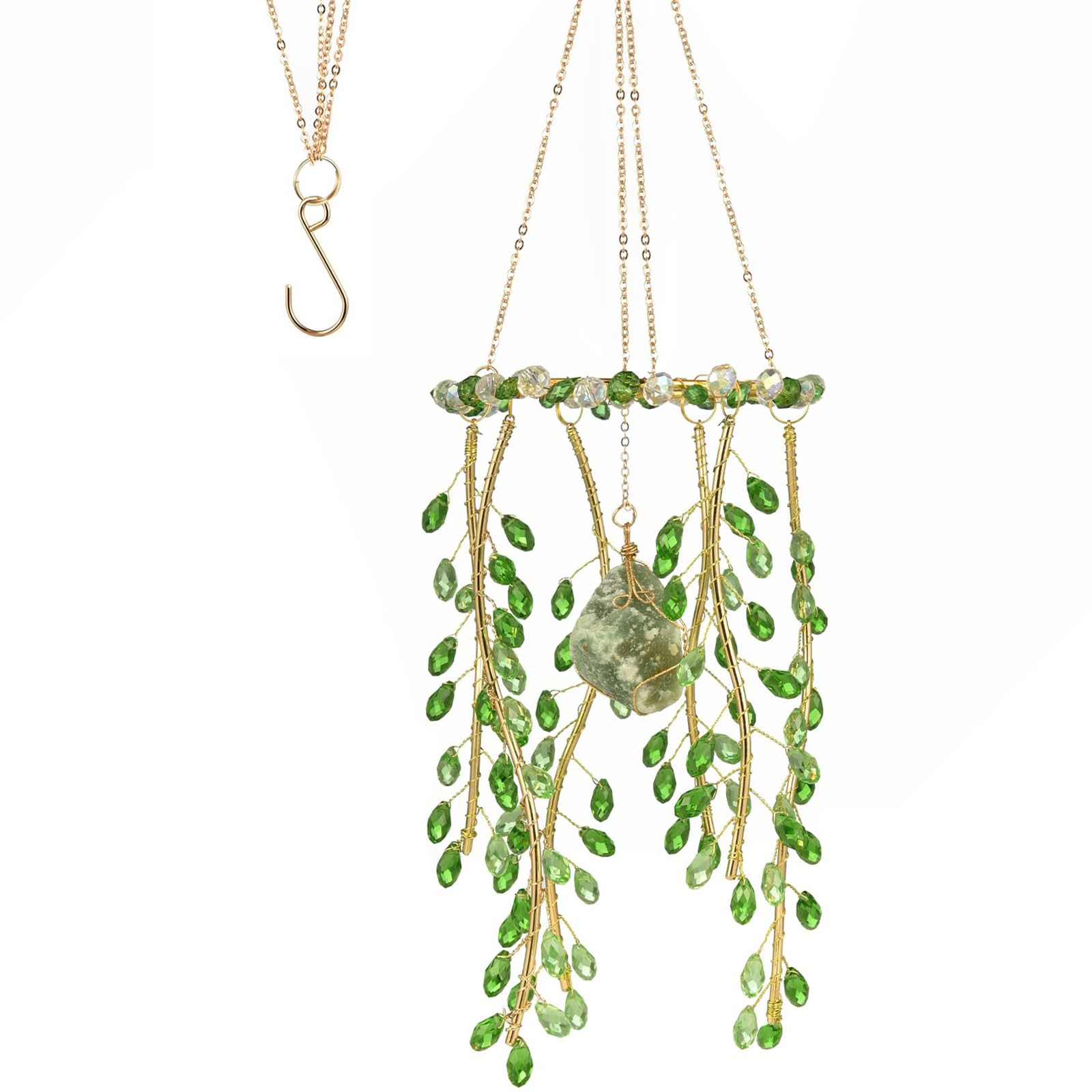 Crystal Suncatchers Window Hanging Branch Shape Sun Catchers Hanging Rainbow Makers Wind Chimes for Yard Garden Ornament Wind Chimes for Outside