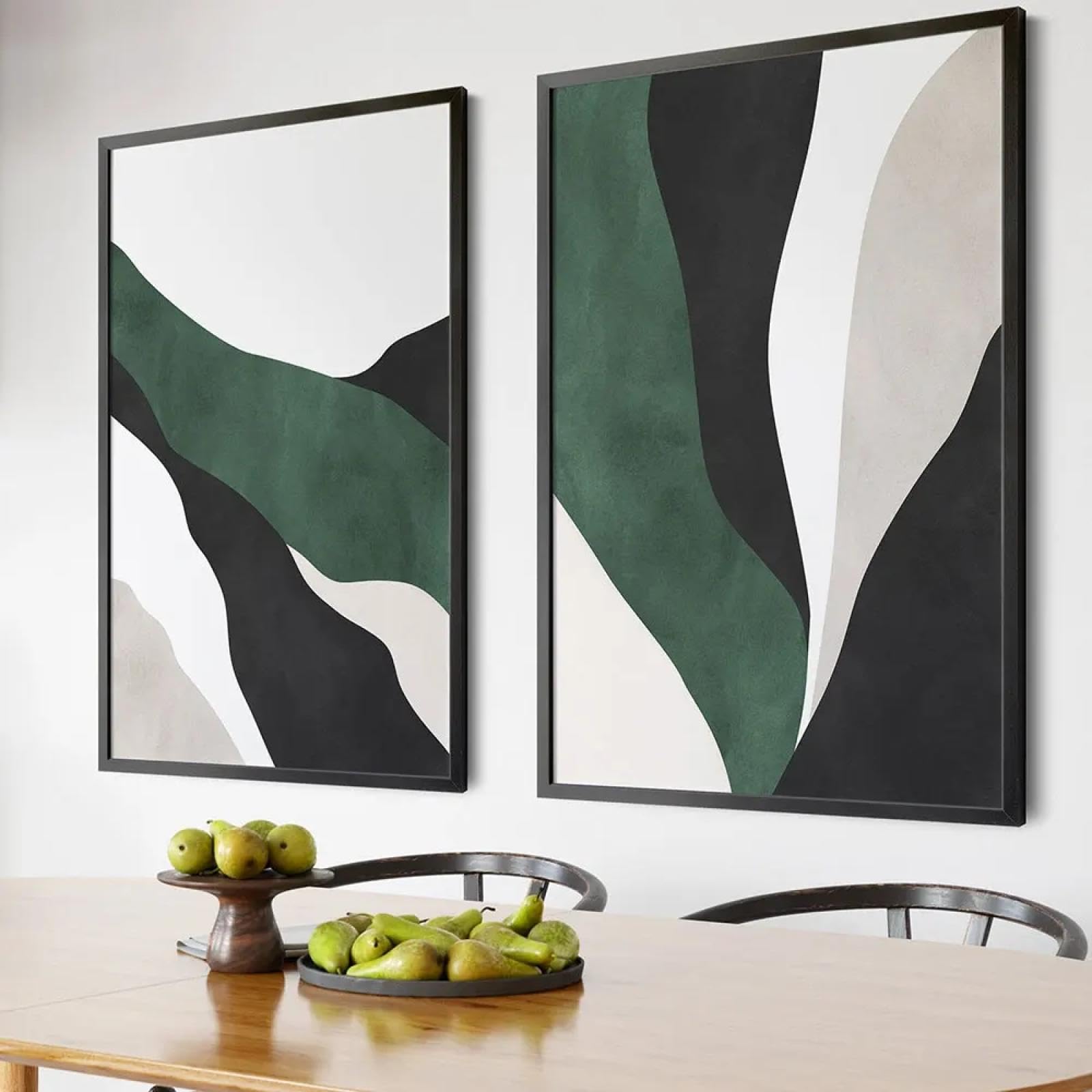 Chaojiart Frameless Abstract Dark Wall Art Posters Canvas Paintings Print Emerald Jewel Green 2 Piece Pictures For Room Interior Home Decor 70X100cm(28X39in) X2