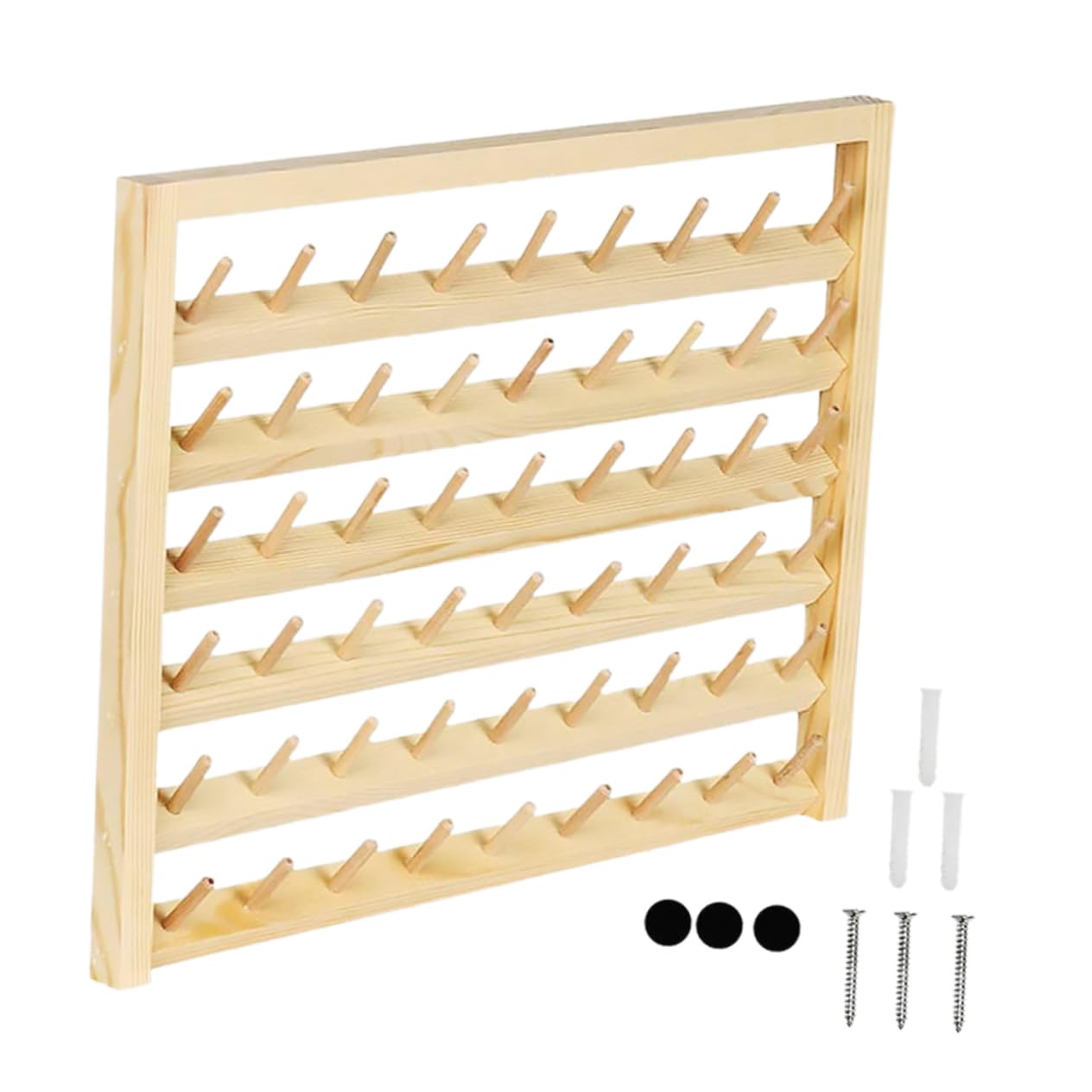Porte-Fils en Bois Mural pour Bobines de Fil à Coudre, 54 Axes