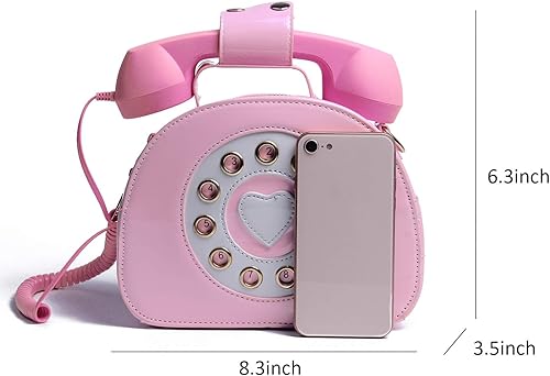 Miniatura 3 de Oweisong Bolso y bolsos con forma de teléfono para mujer bolsos de hombro retro con asa superior para teléfono bolsos cruzados