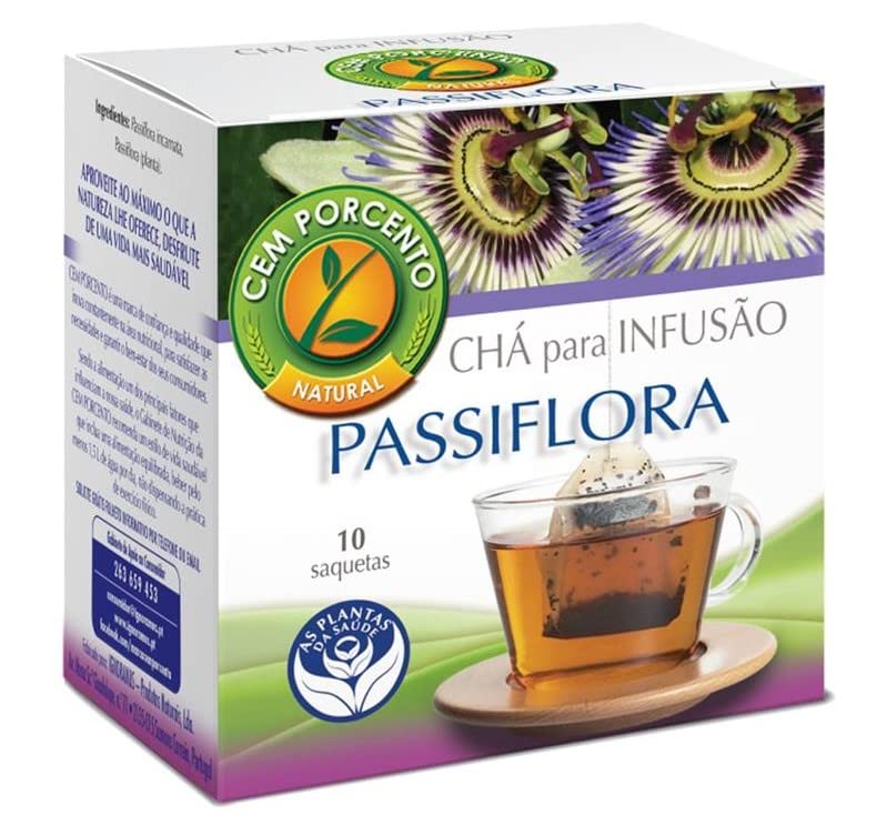 Cem Porcento - Purple Passionflower (Passiflora incarnata L.) - 8 x 10 teabags (count 80 teabags)