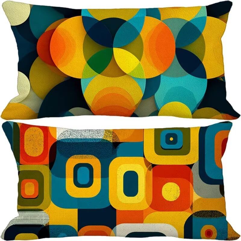 Housses de coussin 40 x 70 jaune (lot de 2) imperméables pour décoration de jardin