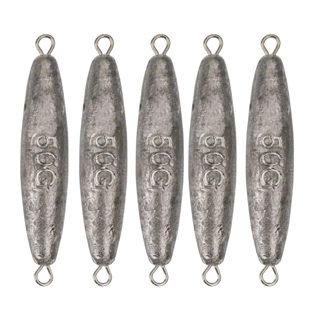 Laxygo Inline Trolling Sinkers Kit Double Ring Lead Fishing Weights Casting Sinker Bullet/Olive Sinker for Saltwater and Freshwater Fishing