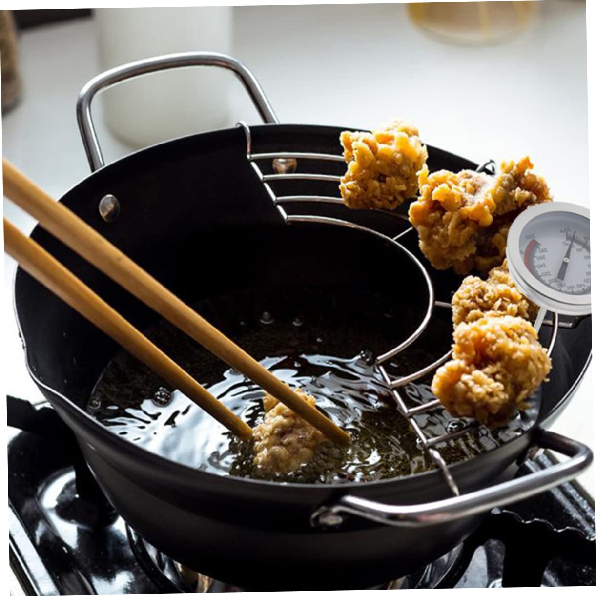 NAMOARLY 3sets Hot Oil Thermometer Clip Accurate Temperature Gauge for Frying Cooking and Barbecue for Home and Outdoor Use