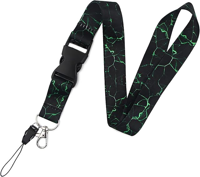 IRYNA Lanyard Neck Strap,Black Lanyard,Lanyards with Badge Holder,1Pcs Lanyard Neck Strap and Card Holder, Marbling Lanyard for Mobile, ID Badge Name Tag Keys(20.27inch)