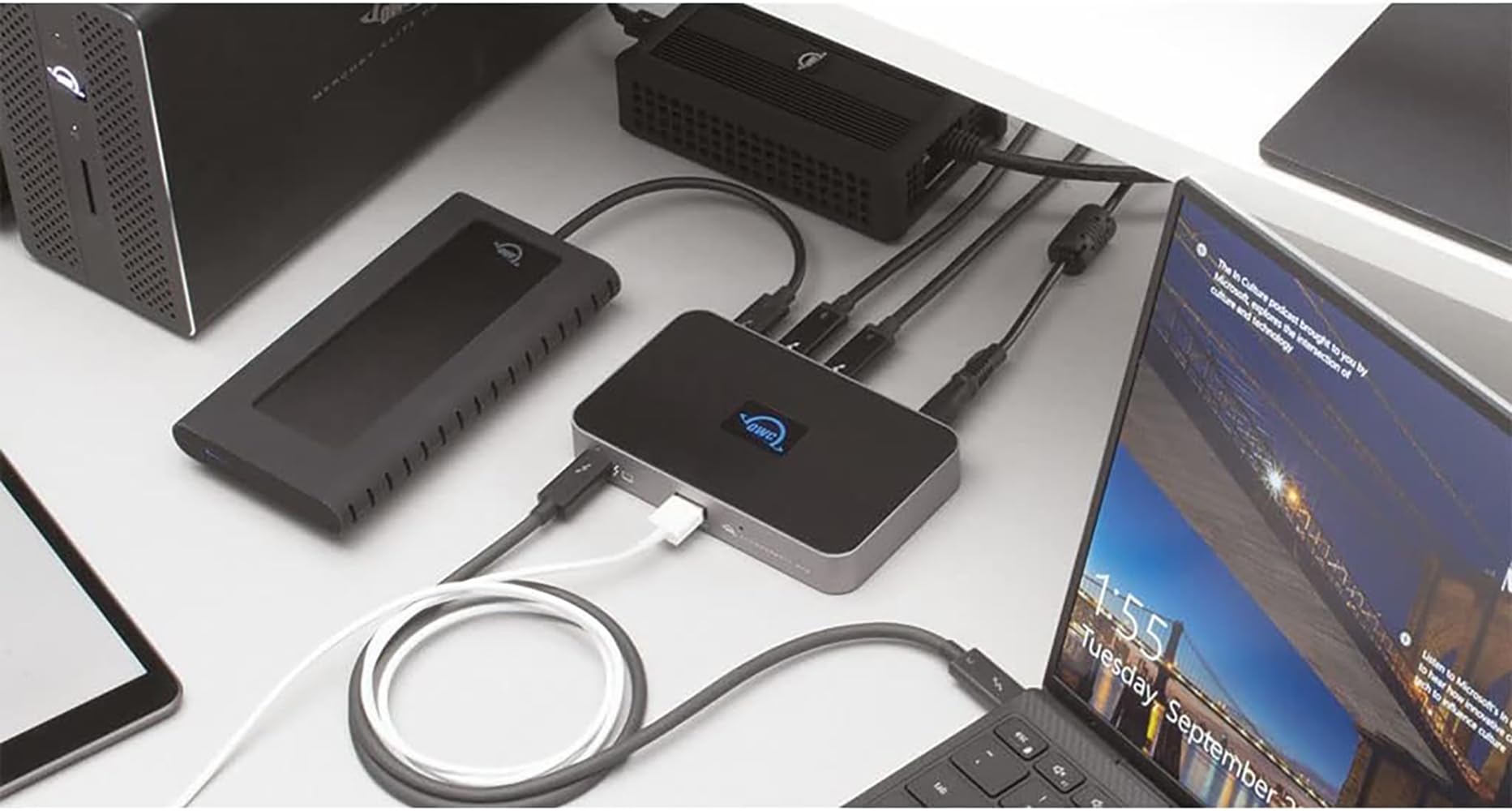 OWC Hub Thunderbolt 5 Porte 60W Ricarica - USB-C, USB 3.2 Gen 2 Tipo A, M1/M2 Mac, Mac e PC, USB4