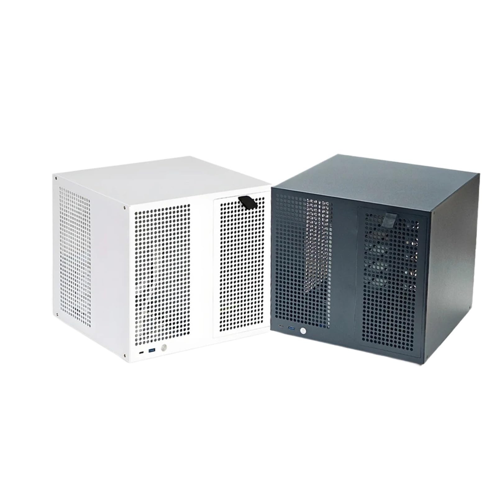 Kompatibel mit Hot Sagittarius 8-Bay NAS MATX | PCIe in voller Höhe. Synology-kompatibel. Weiß/schwarzes Gehäuse.(Black Chassis)