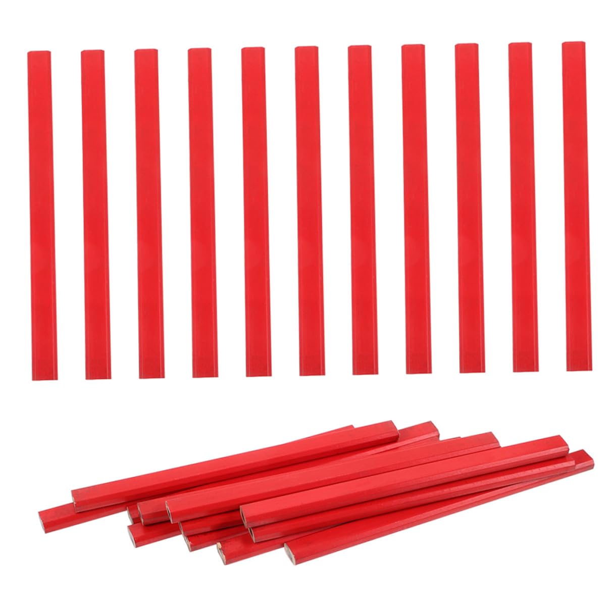Alipis 144 pièces Lot de Crayons de Charpentier Bois Rouge Octogonaux Crayons de Menuiserie Professionnels Hb pour Marquage Précis Grip Confortable Bois de Peuplier Léger pour Chantier
