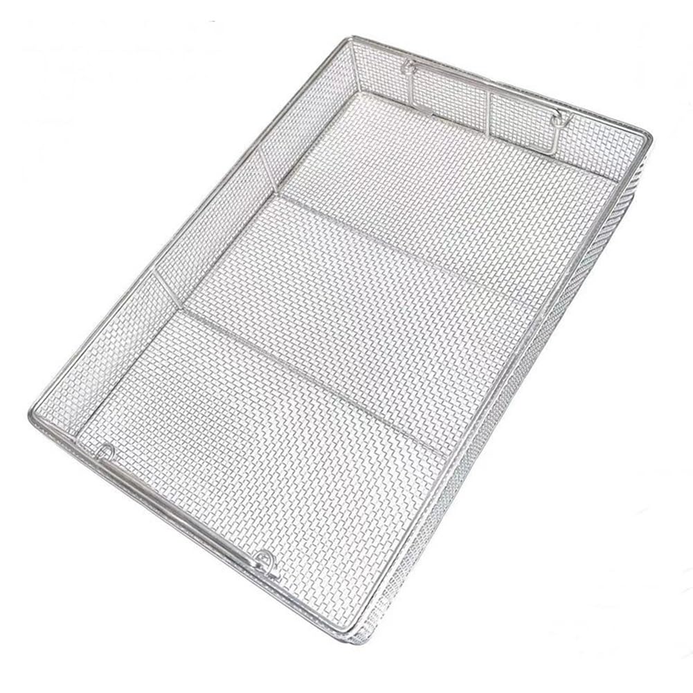 Bandeja para instrumentos quirúrgicos con mango retráctil, cesta de desinfección de acero inoxidable 304 para instrumentos médicos y dentales, duradera y fácil de limpiar