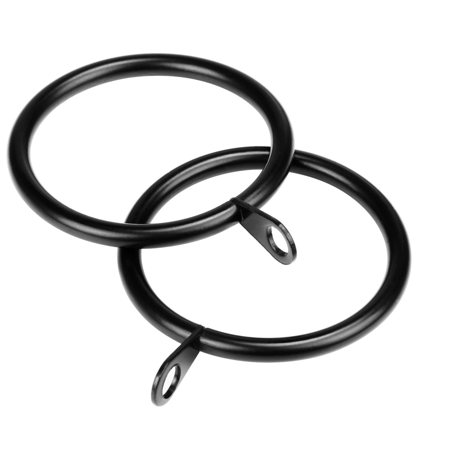 Coolty 60 Anillos de Cortina de Metal para Colgar Cortinas, 38 mm de diámetro Interior (Negro)