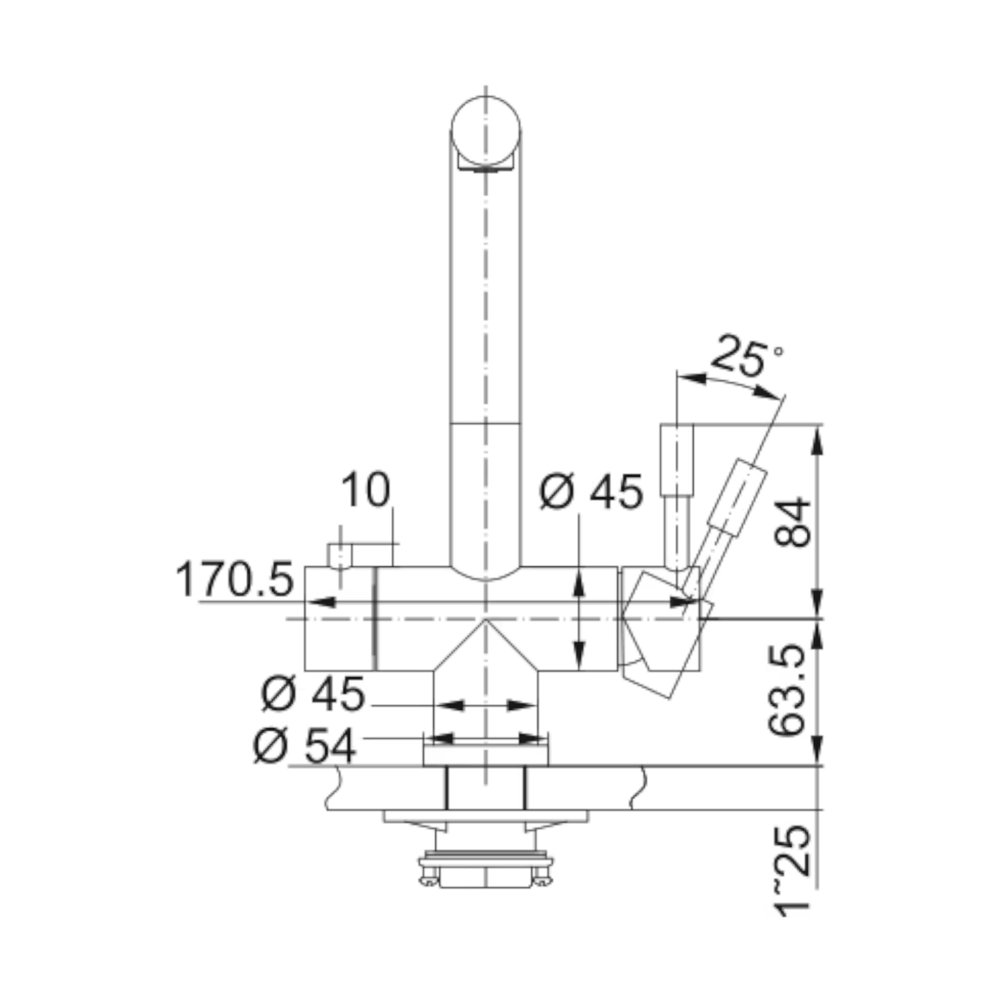 Designer 3-Wege-Wasserhahn FRANKE L-Auslauf, Edelstahl Massiv ohne BRITA Logo. Küchenarmatur, Spültischarmatur, Mischbatterie, Dreiwege Wasserhahn, Für Osmoseanlagen, Für Wasserfilter