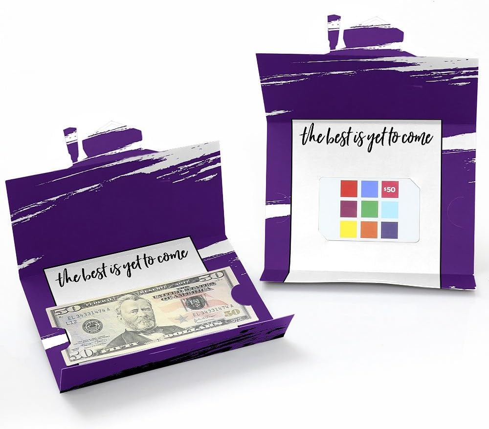 Big Dot of Happiness Purple Grad - Best is Yet to Come - Purple Graduation Party Money And Gift Card Holders - Set of 8