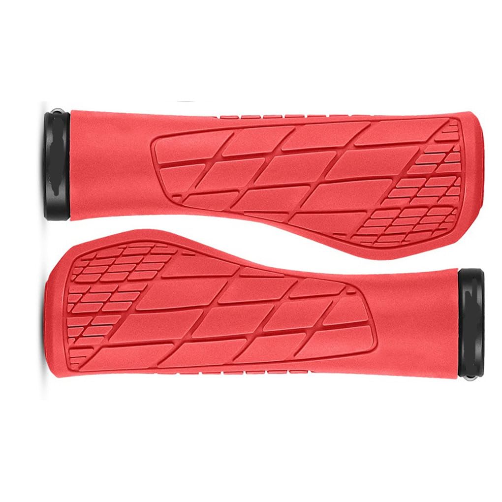 1 Paia Biciclette Manubrio Grip Traspirante Ergonomico Antiurto Impermeabile Sostituzione Maniglia Bar End Accessori Rosa Rosso