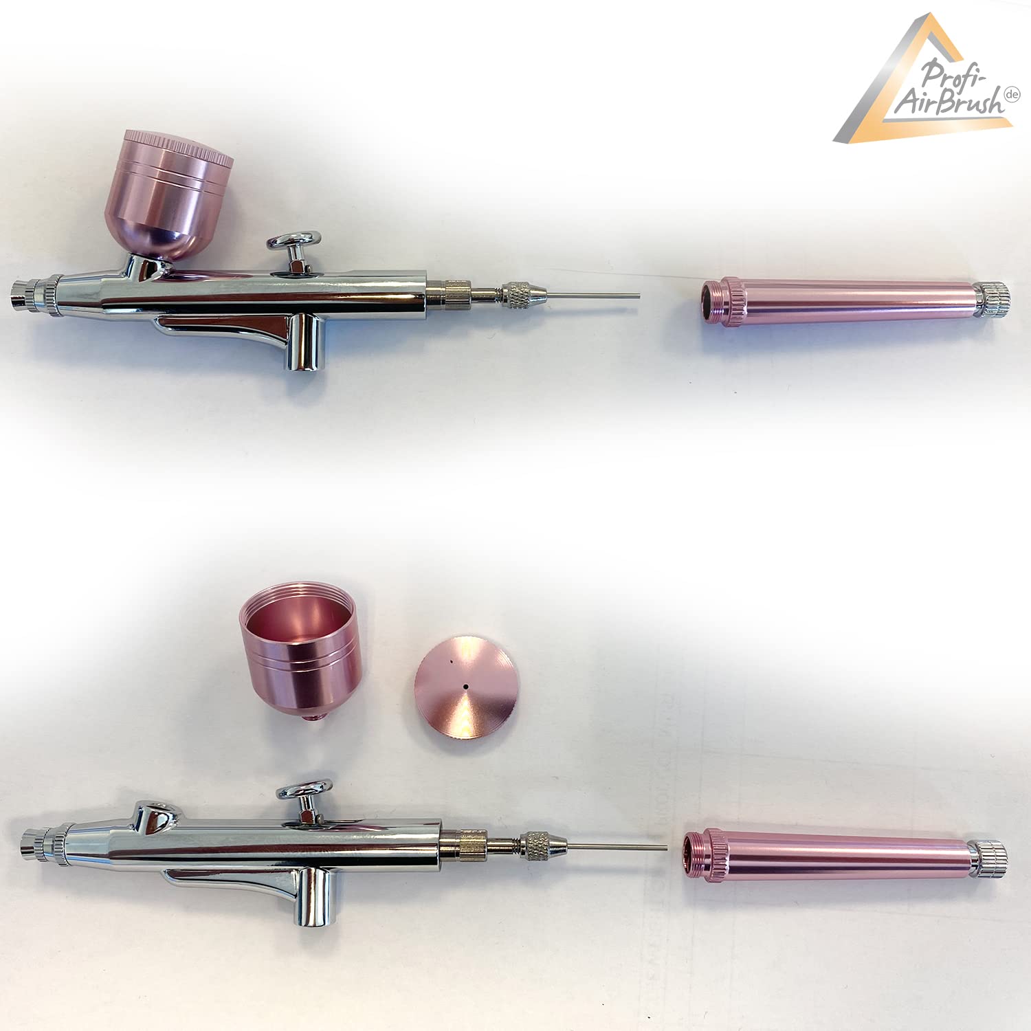 Airbrush, Spritzpistole Set, Kompressor Set Airbrush Kit, Kabellose Airbrush Set - Mini Airbrush Kompressor für Farben, Makeup, Kosmetik mit Airbrushpistole (ACCU-Star I ROSA)
