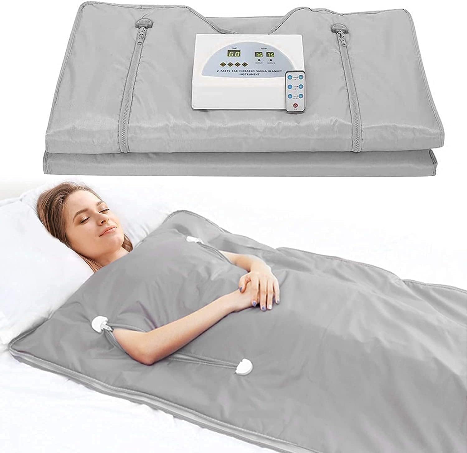 Coperta sauna a infrarossi con telecomando, coperta a vapore per casa, spa, relax e benessere personale