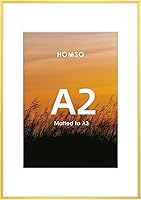 Vista 25 de Homso Marco de póster A1 en color negro, tablero fino de metal A1 con plexiglás acrílico para fotos A2 con paspartú o 23.4 x 33.1 pulgadas sin