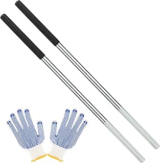 2 Pcs Winding Bars for Garage Door Torsion Spring with Non-Slip Rubber Handle, Zinc Steel Winding Rods Garage Door Hardware for Adjusting or Replacing Garage Door Tension Springs, Black