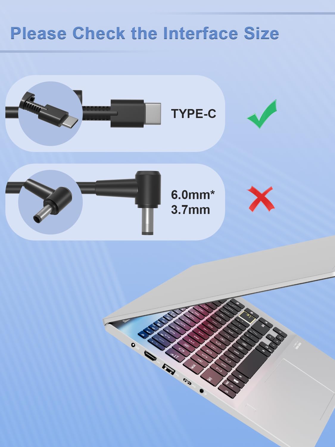 65W USB C Caricatore Compatibile Con Lenovo Thinkpad/Ideapad/Yoga/ThinkBook/Chromebook Portatile Sostituzione Universale Alimentatore Rapido Cavo Adattatore ADLX65YDC2A Alimentatore